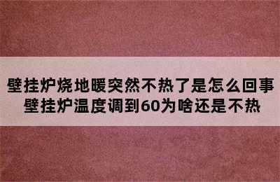 壁挂炉烧地暖突然不热了是怎么回事 壁挂炉温度调到60为啥还是不热